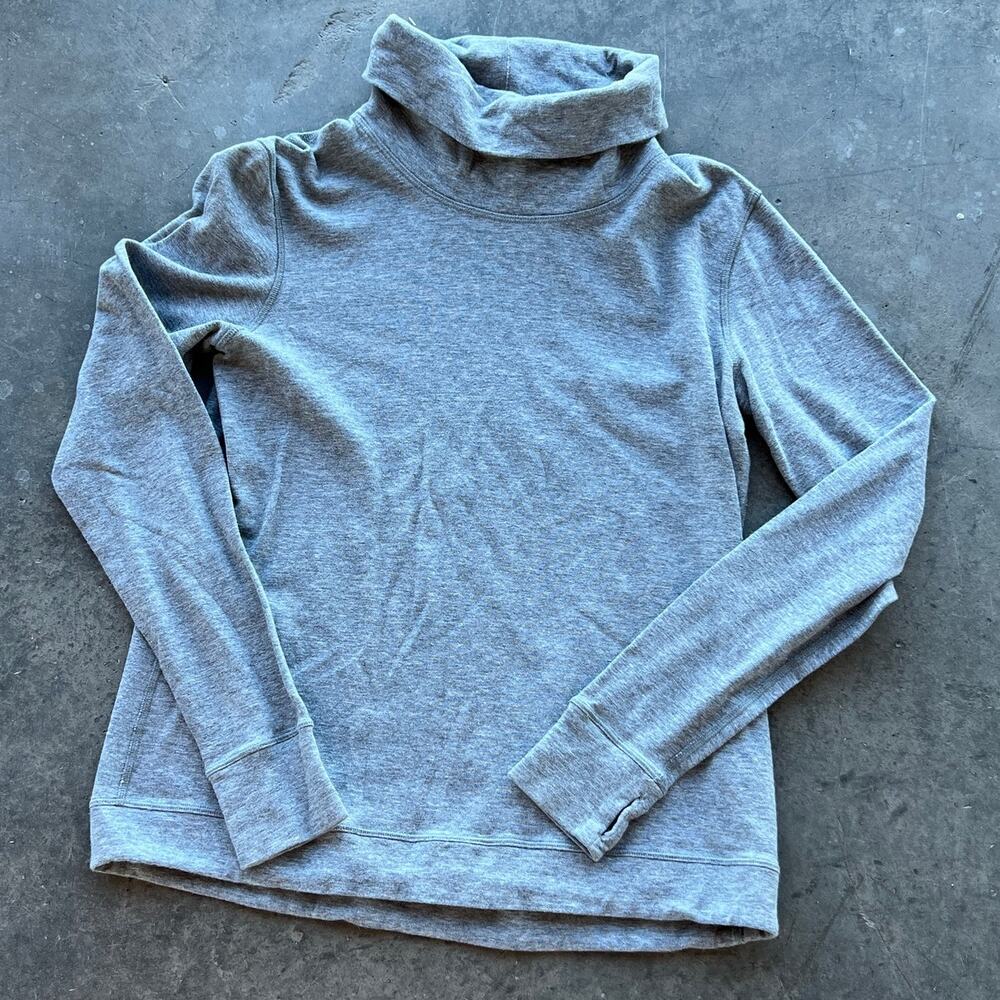 Vintage Y2k Lululemon Heather Grey Cowl Turtle Neck Athletic Longsleeve 6